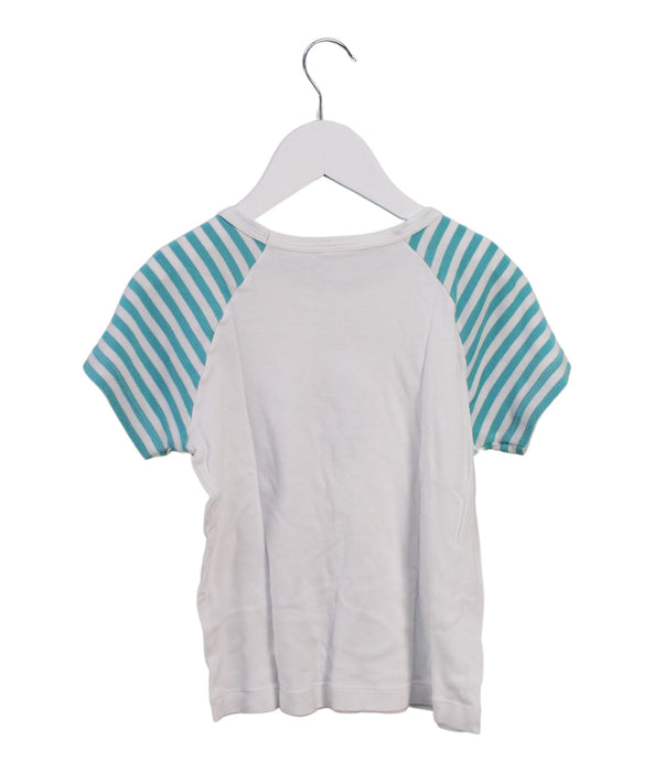 A White Short Sleeve T Shirts from Petit Bateau in size 6T for boy. (Back View)