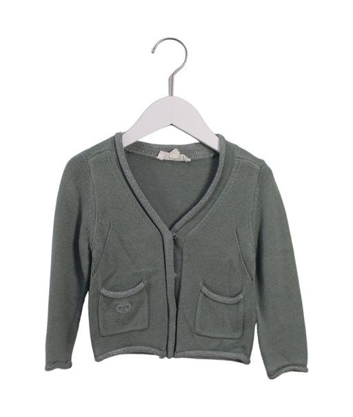A Green Cardigans from Château de Sable in size 2T for girl. (Front View)