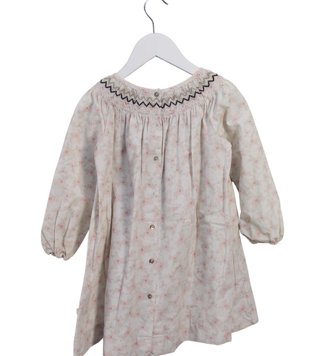 A Pink Long Sleeve Dresses from Les Enfantines in size 3T for girl. (Back View)