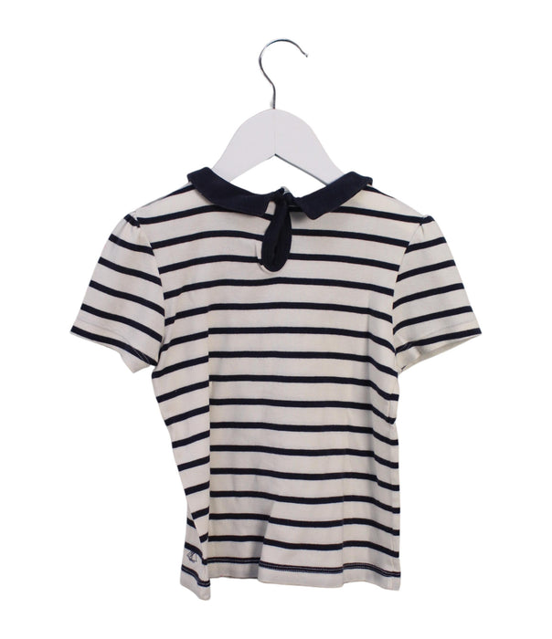 A Beige Short Sleeve Tops from Petit Bateau in size 6T for girl. (Back View)