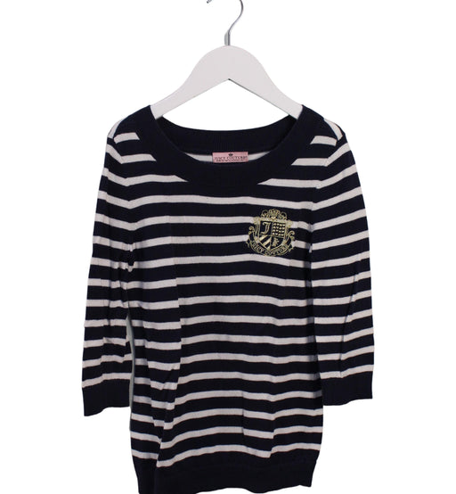A Navy Knit Sweaters from Juicy Couture in size 6T for girl. (Front View)