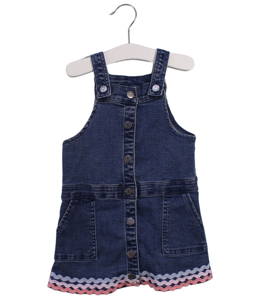 A Blue Overall Dresses from Seed in size 2T for girl. (Front View)
