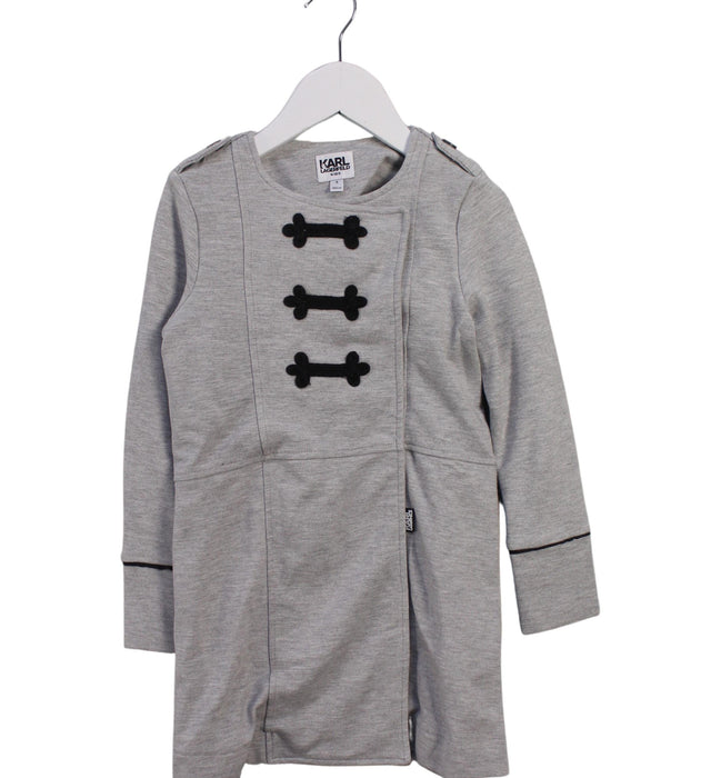 A Grey Coats from Karl Lagerfeld in size 4T for girl. (Front View)