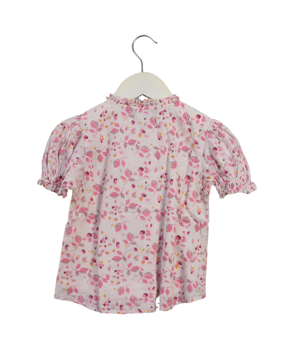 A Pink Short Sleeve Tops from Velveteen in size 6T for girl. (Back View)