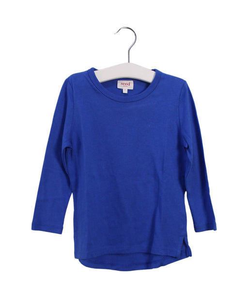 A Blue Long Sleeve Tops from Seed in size 2T for boy. (Front View)
