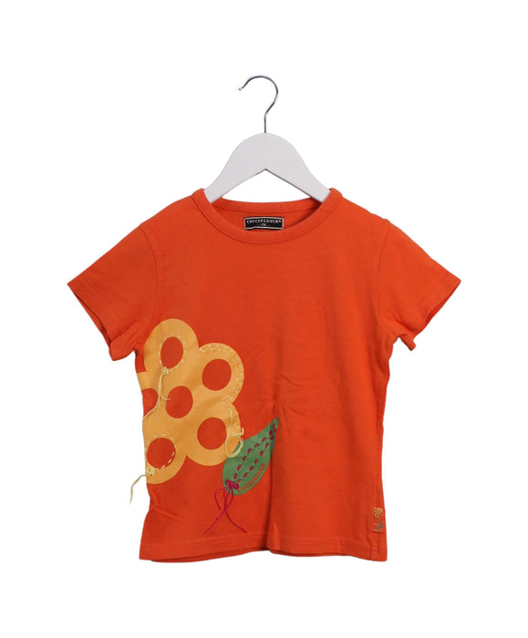 A Orange Short Sleeve T Shirts from Chickeeduck in size 5T for girl. (Front View)