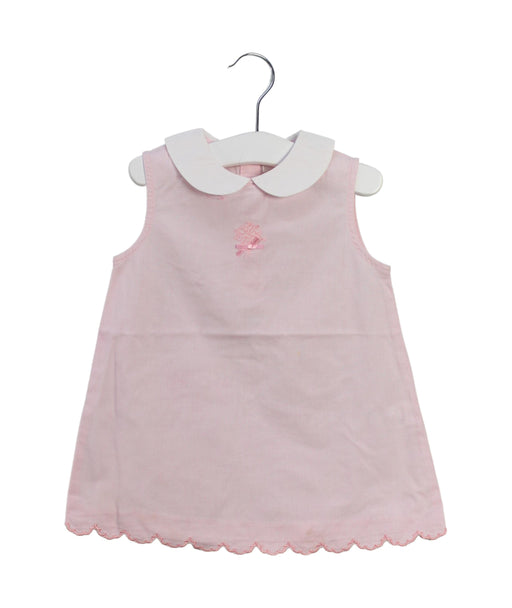 A Pink Sleeveless Tops from Chickeeduck in size 6-12M for girl. (Front View)
