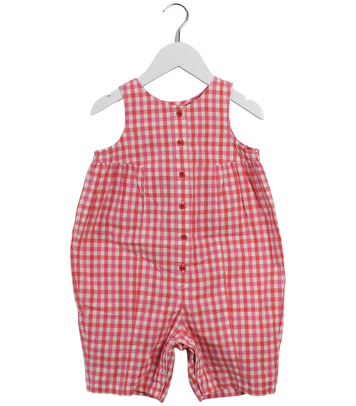 A Red Sleeveless Rompers from Lands' End in size 3T for girl. (Front View)