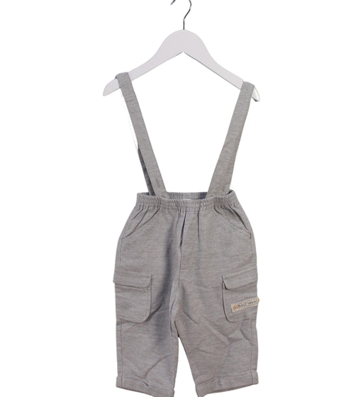 A Grey Long Overalls from Kingkow in size 6-12M for boy. (Front View)