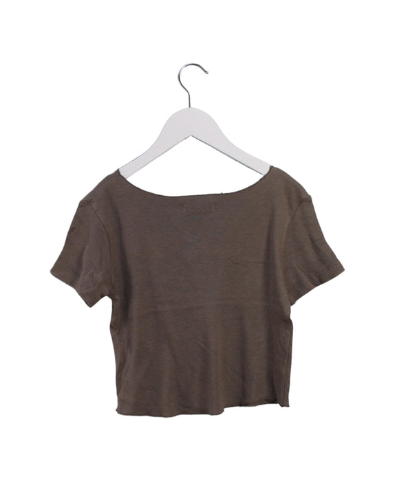 A Brown Short Sleeve Tops from Marco & Mari in size 6T for girl. (Back View)