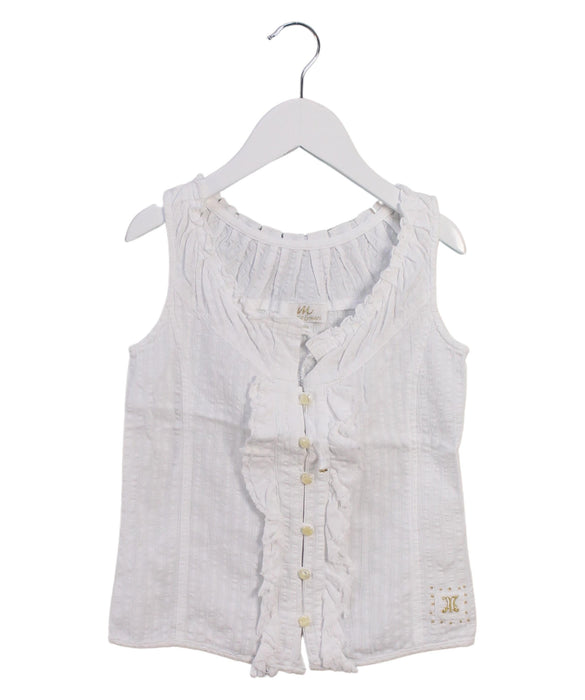 A White Sleeveless Tops from Marco & Mari in size 10Y for girl. (Front View)