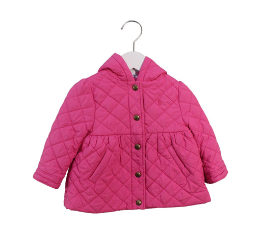 A Pink Puffer/Quilted Jackets from Ralph Lauren in size 6-12M for girl. (Front View)