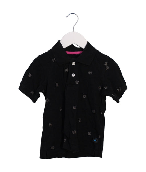 A Black Short Sleeve Polos from Stussy in size 3T for boy. (Front View)