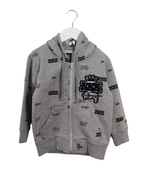A Grey Zippered Sweatshirts from Stussy in size 3T for boy. (Front View)