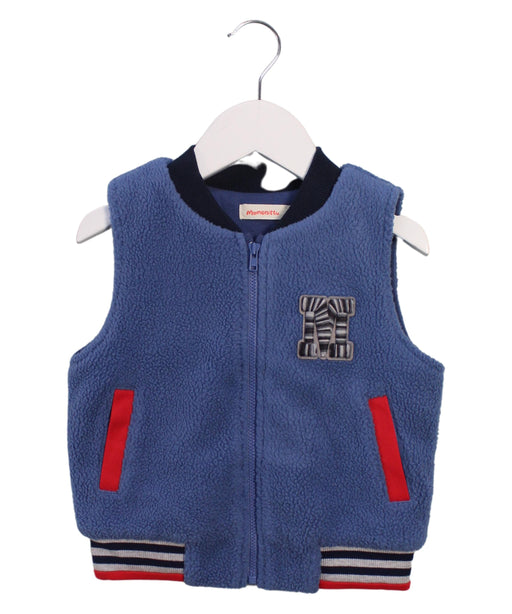 A Blue Outerwear Vests from Momonittu in size 4T for boy. (Front View)