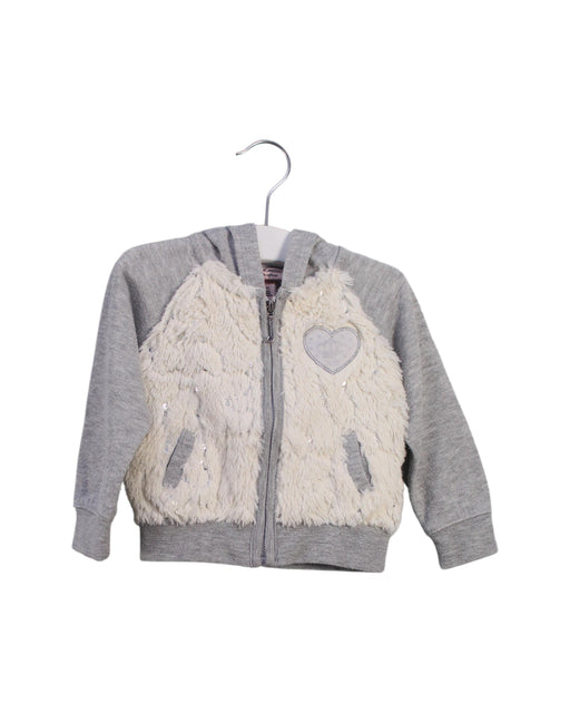 A Grey Zippered Sweatshirts from Juicy Couture in size 6-12M for girl. (Front View)