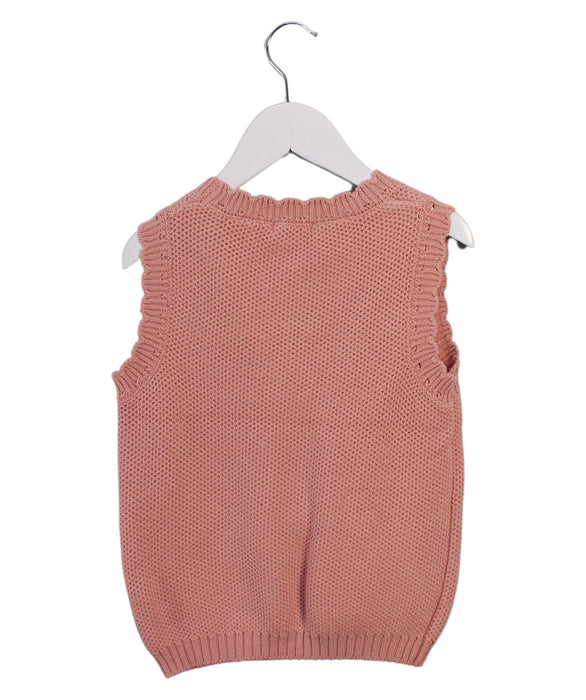 A Pink Sweater Vests from Happyology in size 6T for girl. (Back View)