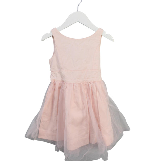 A Pink Sleeveless Dresses from Vertbaudet in size 3T for girl. (Front View)