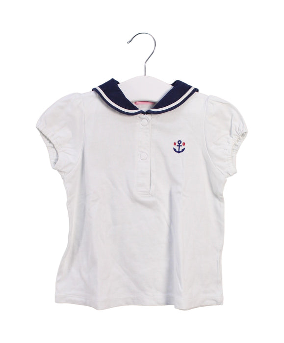 A White Short Sleeve Polos from Miki House in size 18-24M for girl. (Front View)