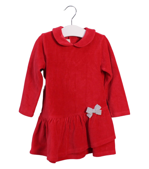 A Red Long Sleeve Dresses from Chicco in size 12-18M for girl. (Front View)