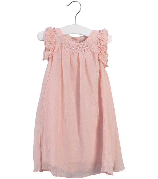 A Pink Sleeveless Dresses from Petit Bateau in size 18-24M for girl. (Front View)