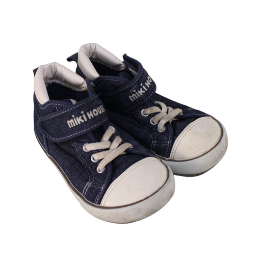 A Navy Sneakers from Miki House in size 5T for boy. (Front View)