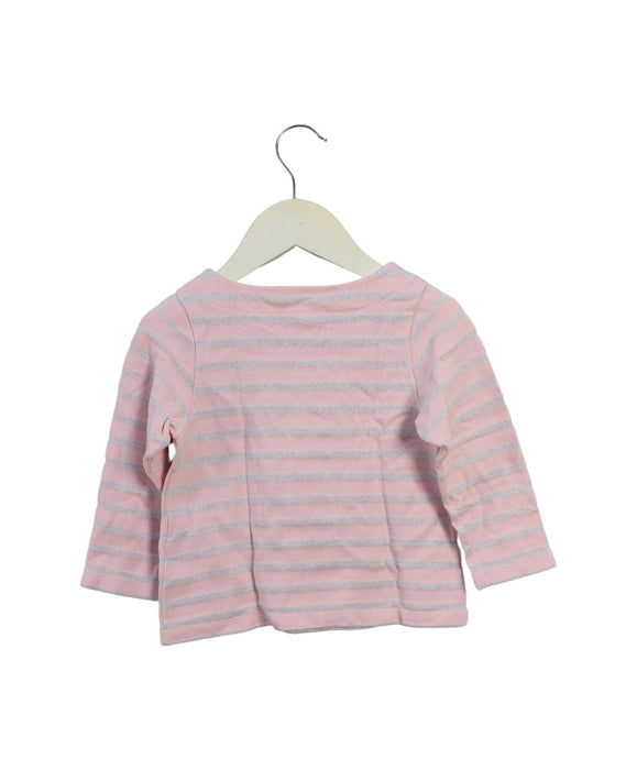 A Pink Long Sleeve Tops from Petit Bateau in size 3T for girl. (Back View)