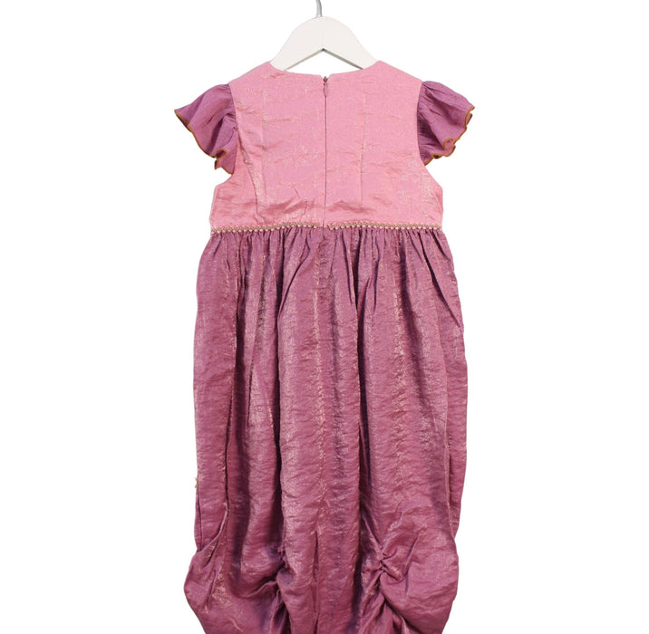 A Pink Short Sleeve Dresses from Maileg in size 6T for girl. (Back View)