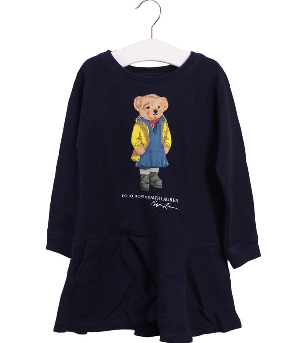 A Blue Sweater Dresses from Polo Ralph Lauren in size 3T for girl. (Front View)
