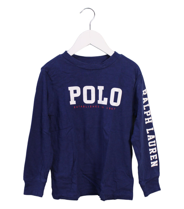 A Blue Crewneck Sweatshirts from Polo Ralph Lauren in size 4T for boy. (Front View)