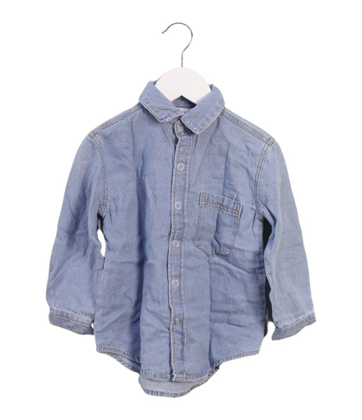 A Blue Shirts from Seed in size 2T for boy. (Front View)