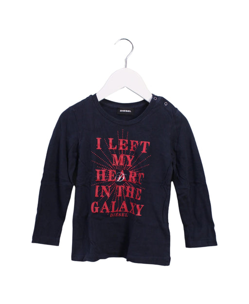 A Black Long Sleeve Tops from Diesel in size 3T for boy. (Front View)