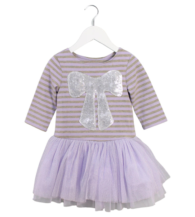 A Purple Long Sleeve Dresses from Marmellata in size 3T for girl. (Front View)