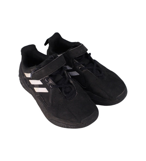 A Black Sneakers from Adidas in size 9Y for boy. (Front View)