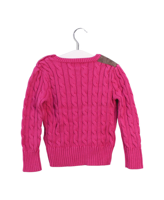 A Pink Knit Sweaters from Ralph Lauren in size 3T for girl. (Back View)