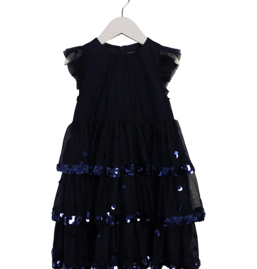 A Navy Sleeveless Dresses from Crewcuts in size 4T for girl. (Front View)