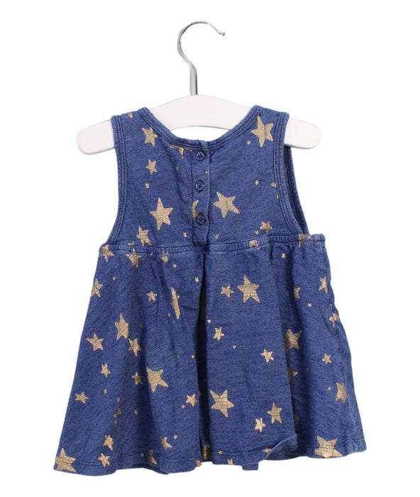 A Blue Sleeveless Dresses from Little Starters in size 12-18M for girl. (Back View)