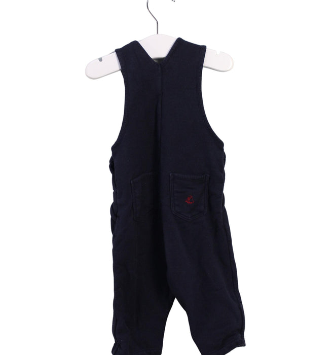A Navy Long Overalls from Petit Bateau in size 3-6M for boy. (Back View)