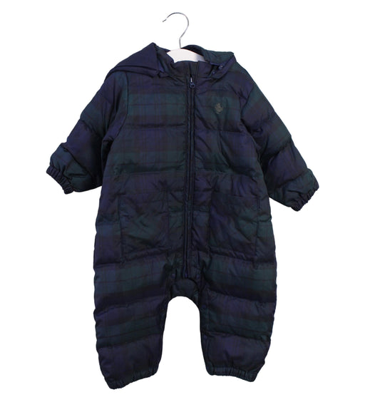 A Navy Snowsuits from Chickeeduck in size 6-12M for boy. (Front View)