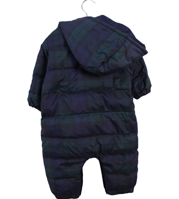 A Navy Snowsuits from Chickeeduck in size 6-12M for boy. (Back View)