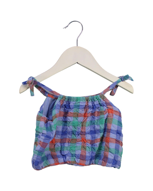 A Blue Sleeveless Tops from Seed in size 3T for girl. (Front View)