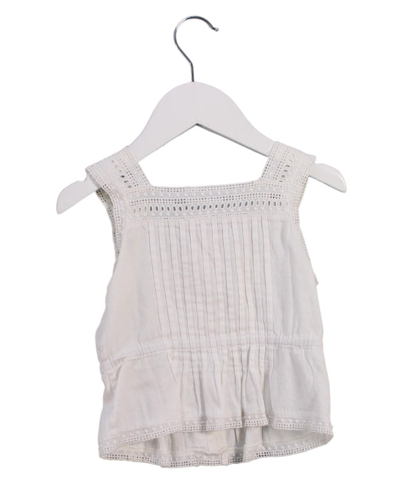 A White Sleeveless Tops from Bonpoint in size 4T for girl. (Back View)