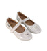 A White Flats from Moschino in size 3T for girl. (Front View)