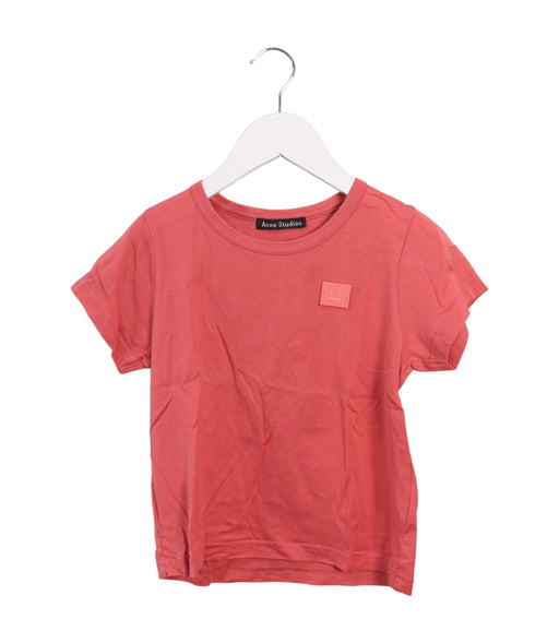 A Red Short Sleeve T Shirts from Acne Studios in size 4T for boy. (Front View)