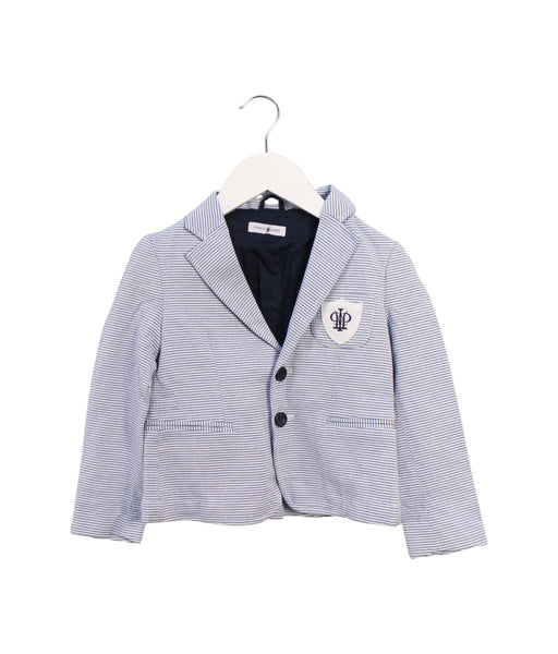 A Navy Blazers from I Pinco Pallino in size 4T for boy. (Front View)