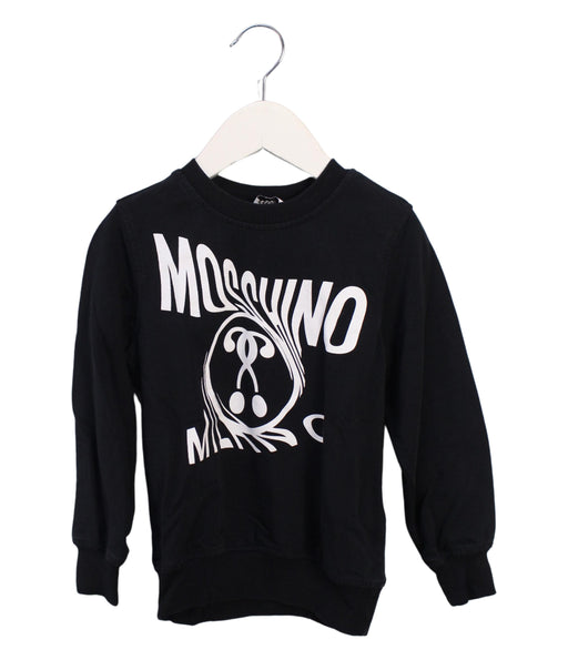A Black Crewneck Sweatshirts from Moschino in size 4T for boy. (Front View)