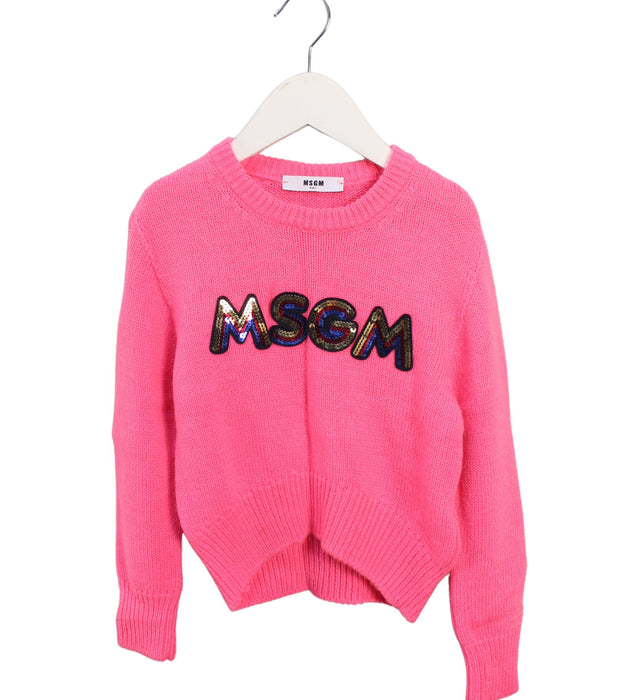 A Pink Knit Sweaters from MSGM in size 4T for girl. (Front View)