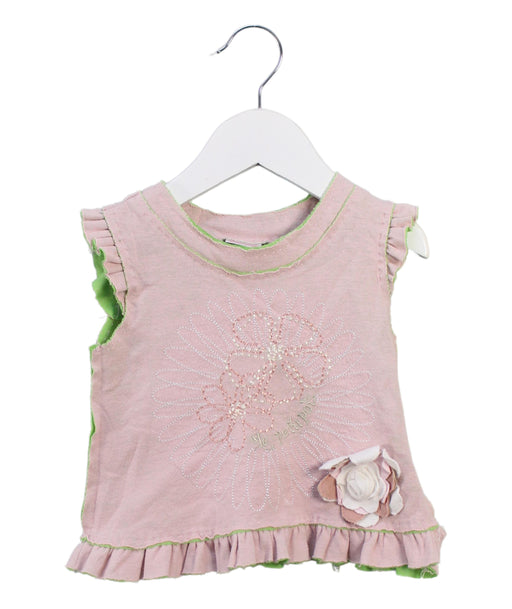 A Pink Short Sleeve Tops from Jacadi in size 6-12M for girl. (Front View)
