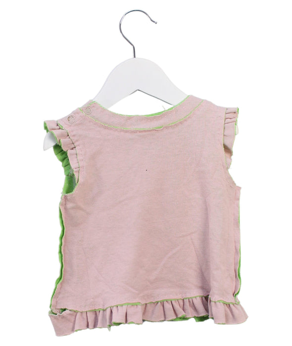 A Pink Short Sleeve Tops from Jacadi in size 6-12M for girl. (Back View)