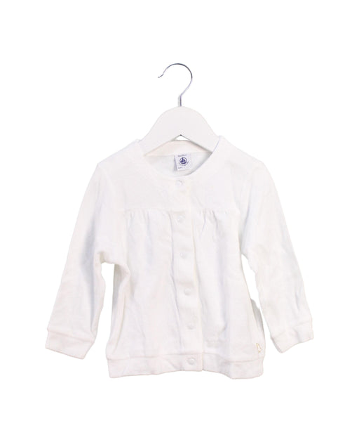 A White Cardigans from Petit Bateau in size 12-18M for girl. (Front View)